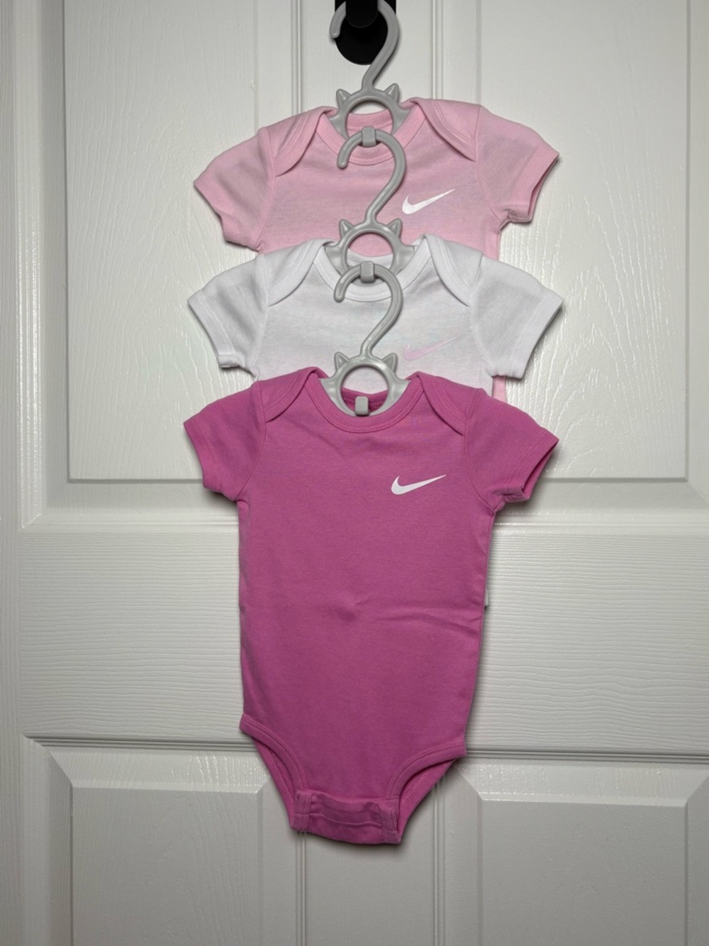 Nike Baby Girl Onesie Bundle Pink White Logo Bodysuits 6M NWOT